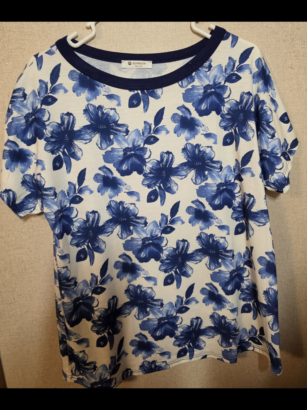 BomBom Navy Floral Short Sleeve Shirt